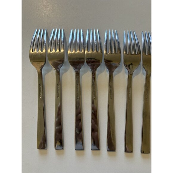 Set of 12 Dansk Meridian Pattern Glossy 18/10 Stainless Steel Salad Forks 7.75” - Picture 6 of 8